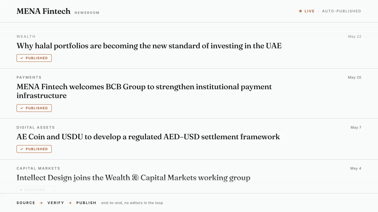 MENA Fintech Association newsroom run on A47